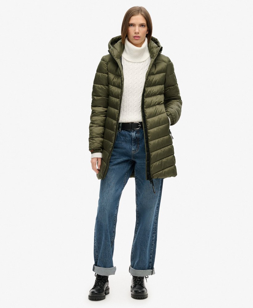 płaszcz fuji mid padded z kapturem w kolorze oliwkowozielonym