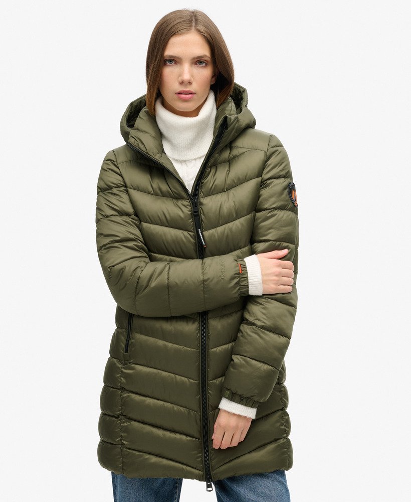 płaszcz fuji mid padded z kapturem w kolorze oliwkowozielonym