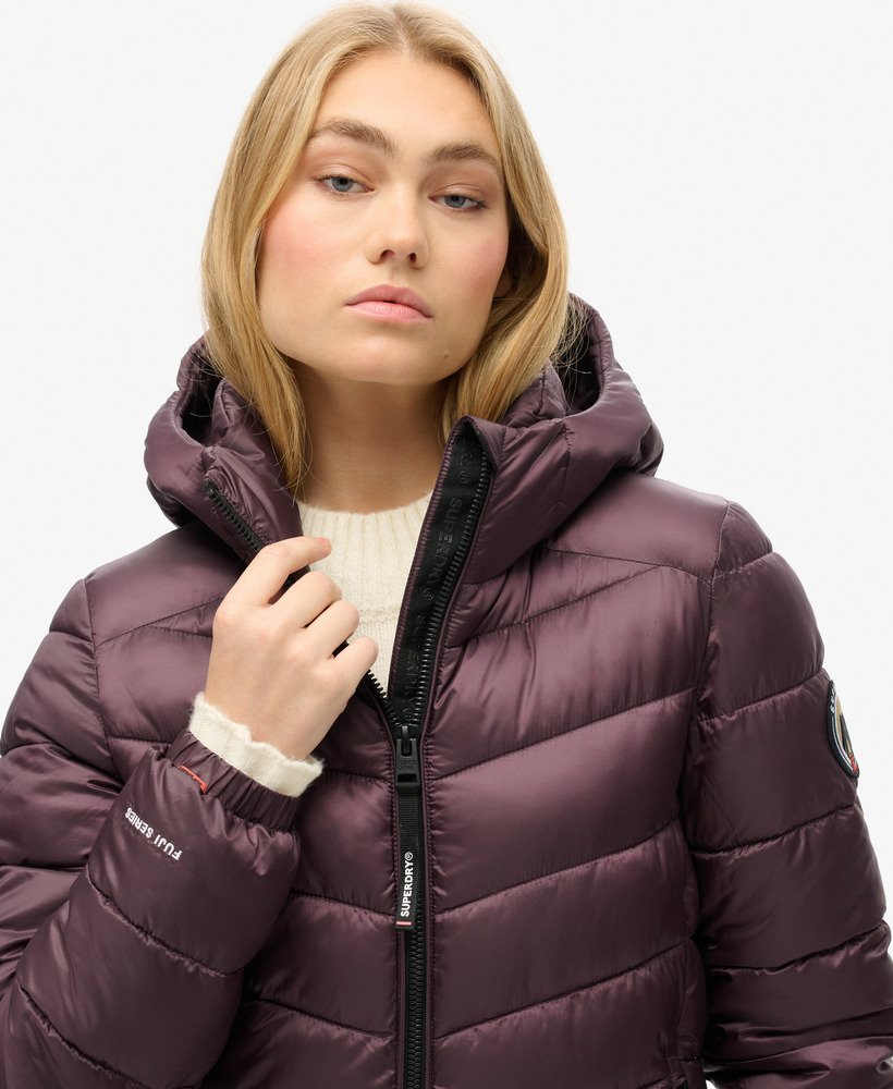 płaszcz fuji mid padded z kapturem w kolorze dymnej oberżyny
