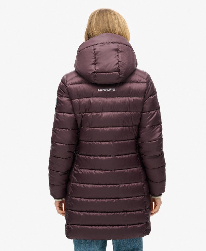 płaszcz fuji mid padded z kapturem w kolorze dymnej oberżyny