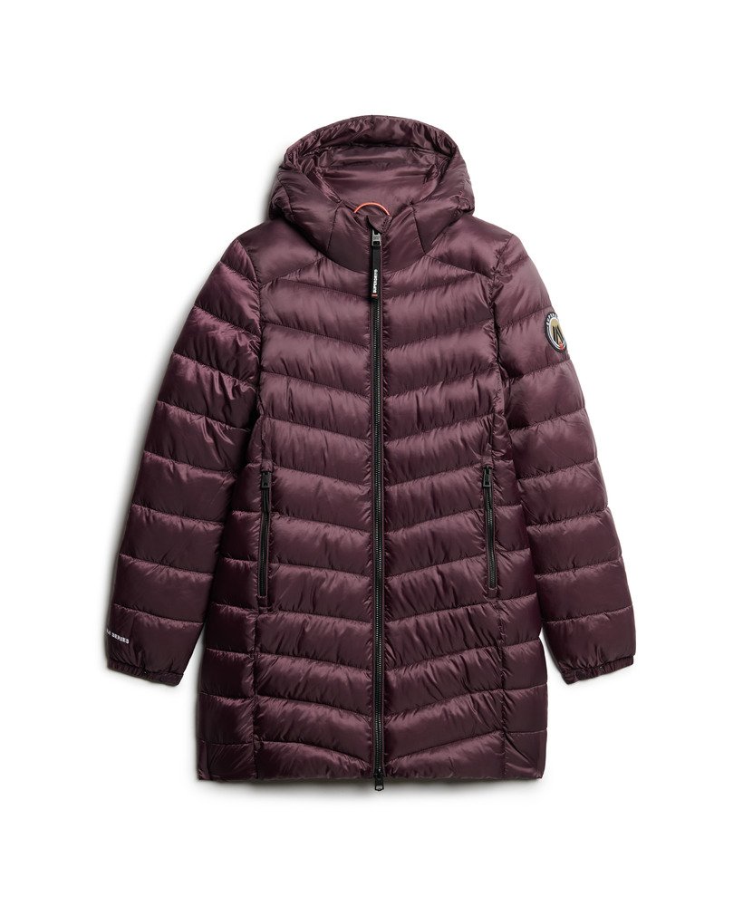 płaszcz fuji mid padded z kapturem w kolorze dymnej oberżyny