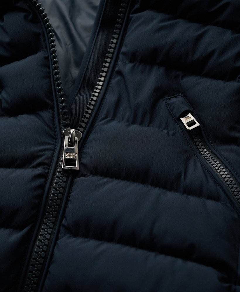 kurtka z kapturem fuji faux fur longline w kolorze eclipse navy