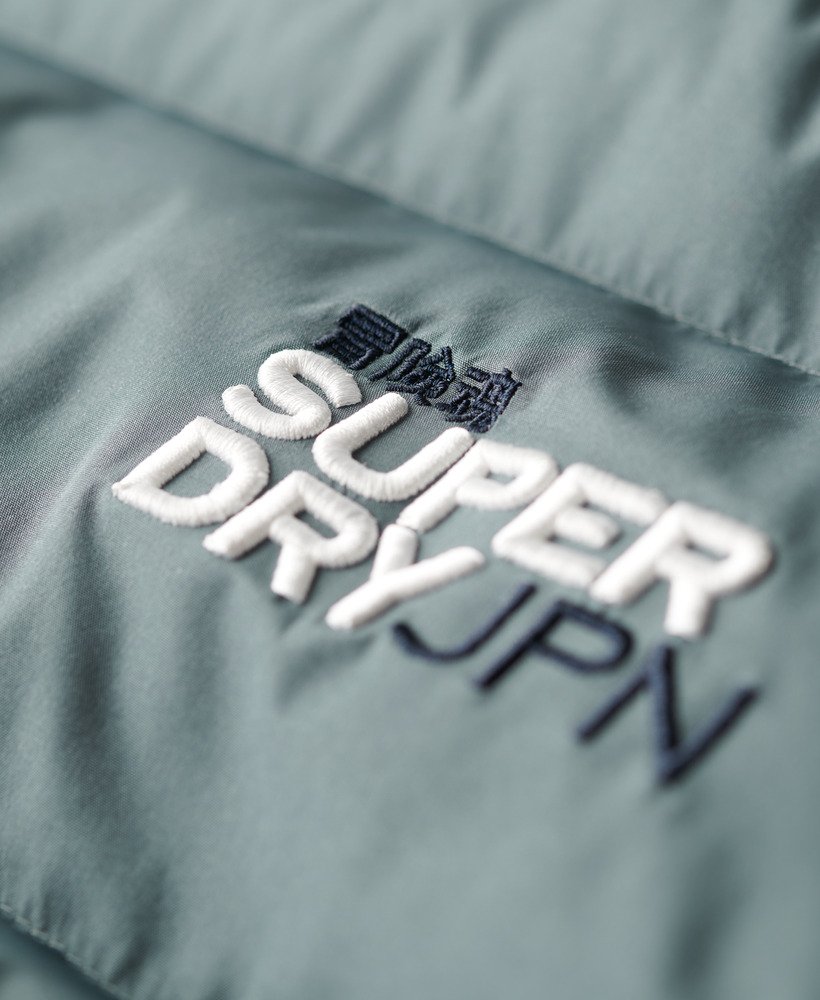 kurtka puchowa sportowa oversize w kolorze stormy weather blue