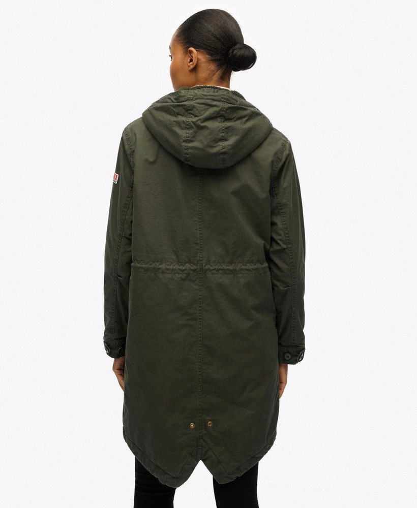 Wojskowy płaszcz parka Borg Fishtail