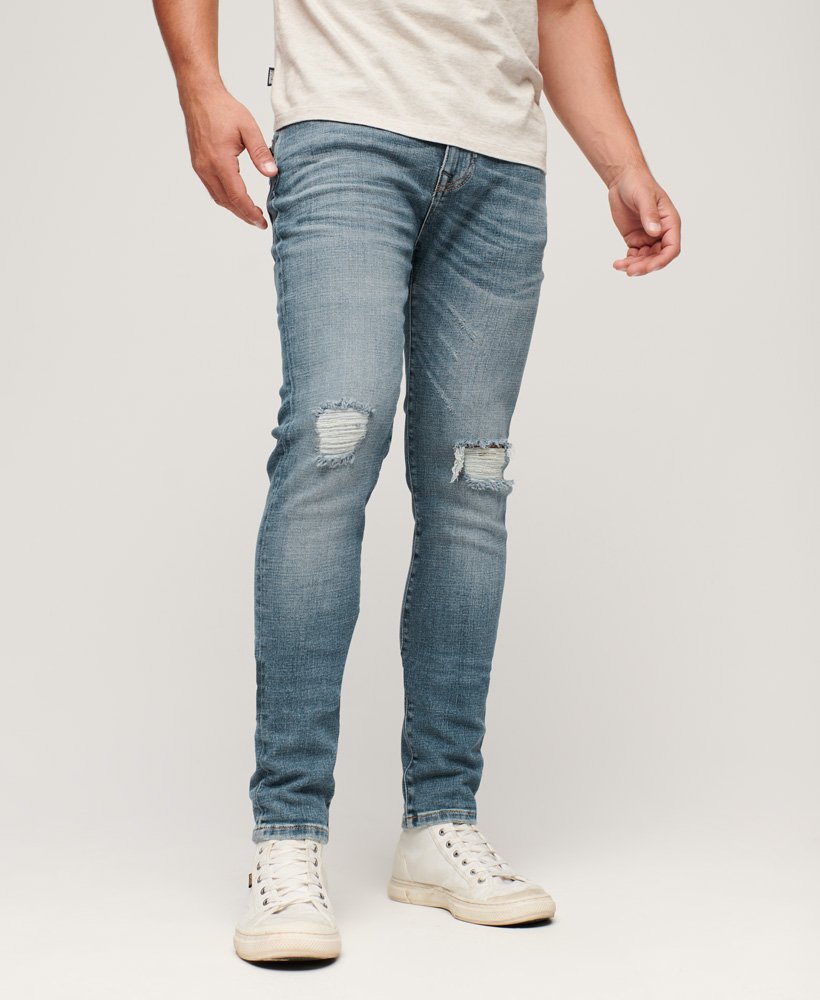 obcisłe jeansy vintage w kolorze columbia blue rip