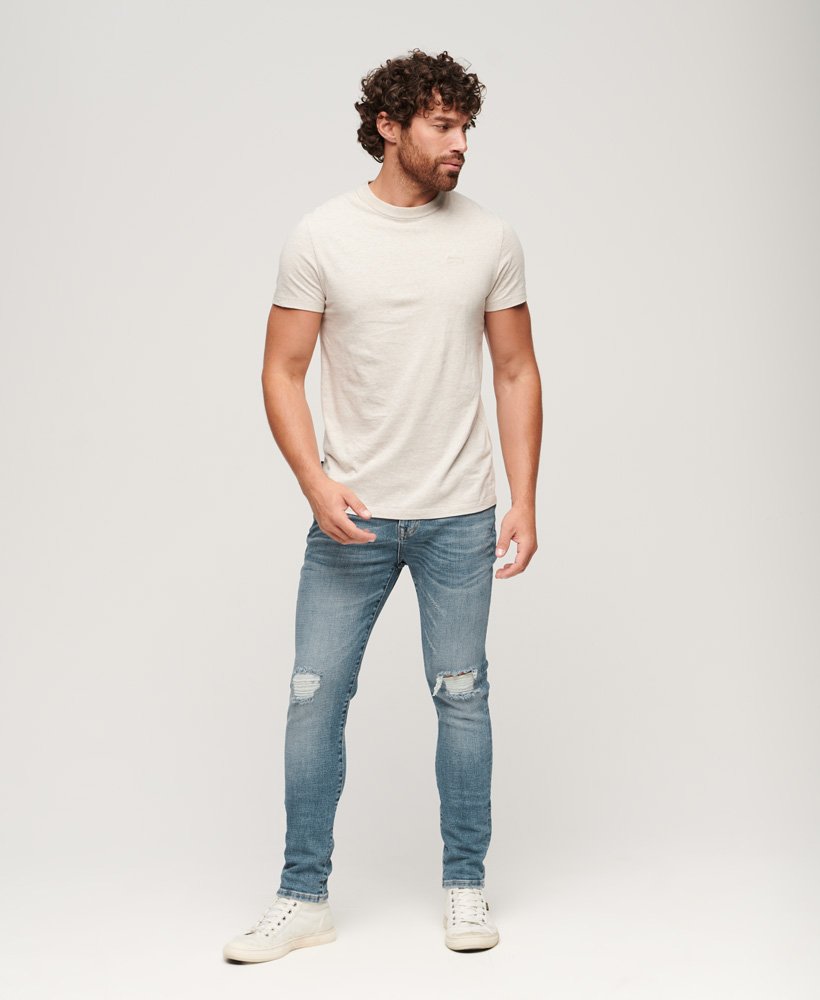 obcisłe jeansy vintage w kolorze columbia blue rip