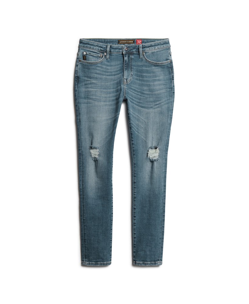 obcisłe jeansy vintage w kolorze columbia blue rip