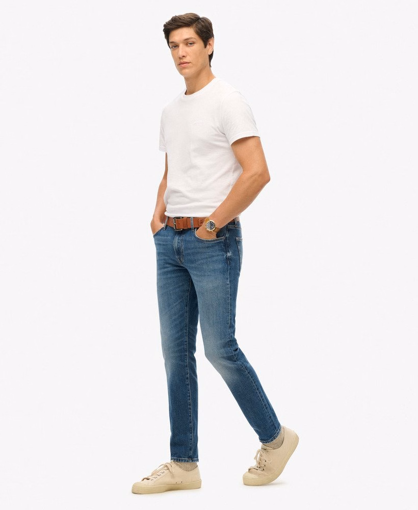Jeansy vintage slim z bawełny organicznej