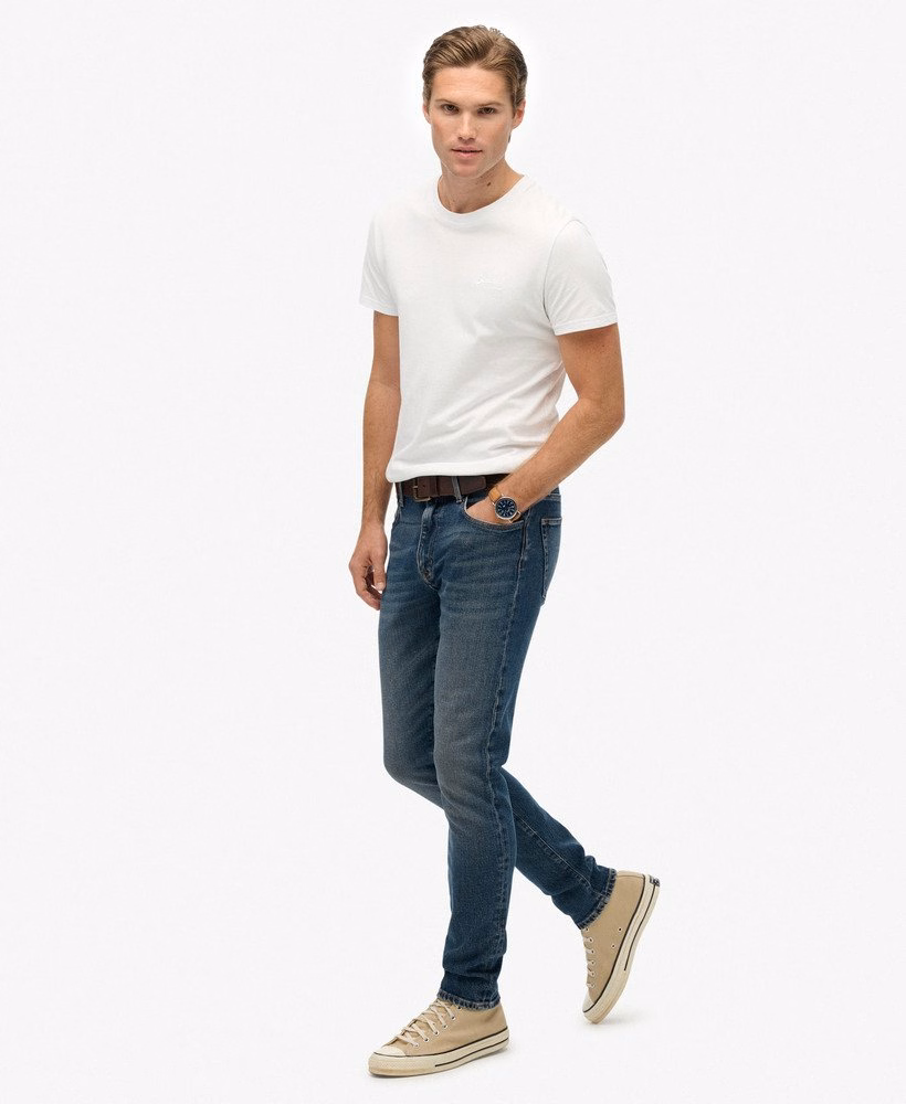 Jeansy vintage slim z bawełny organicznej