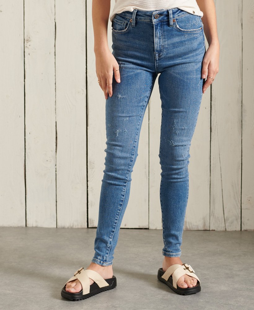 jeansy rurki z wysokim stanem w kolorze abbot mid blue vintage