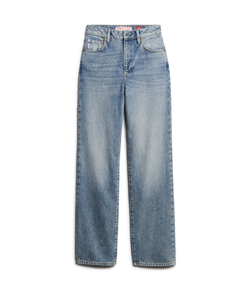 jeansy z szerokimi nogawkami z bawełny organicznej w kolorze houston mid vintage