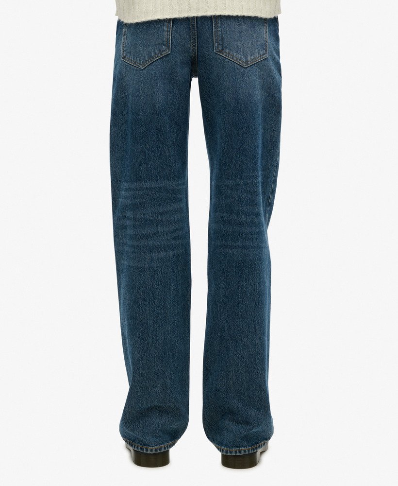 jeansy z szerokimi nogawkami z bawełny organicznej w kolorze fulton vintage blue