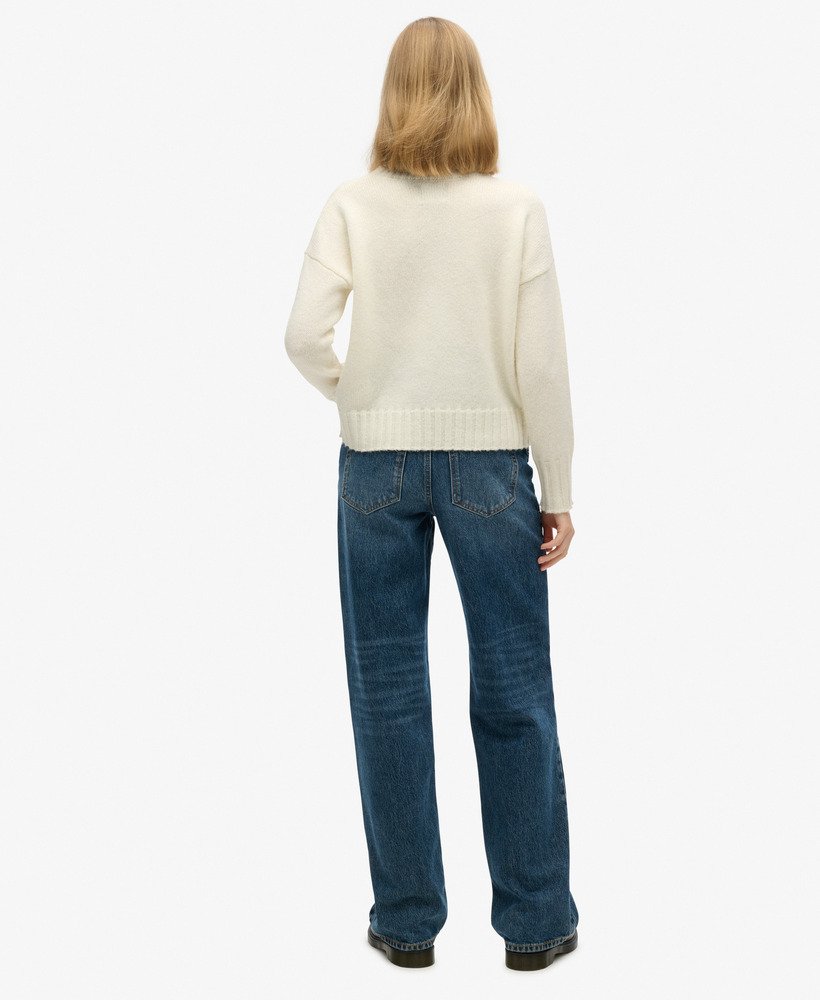 jeansy z szerokimi nogawkami z bawełny organicznej w kolorze fulton vintage blue
