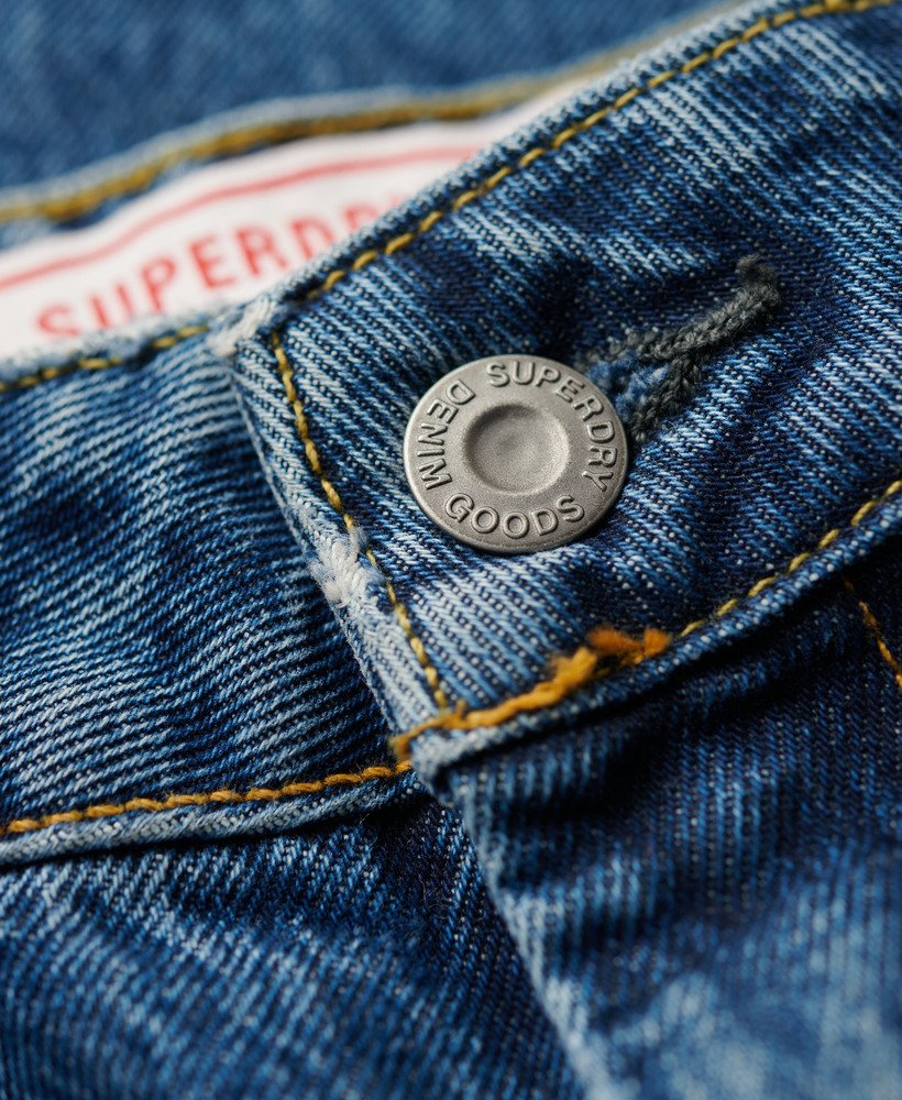 jeansy z szerokimi nogawkami z bawełny organicznej w kolorze fulton vintage blue