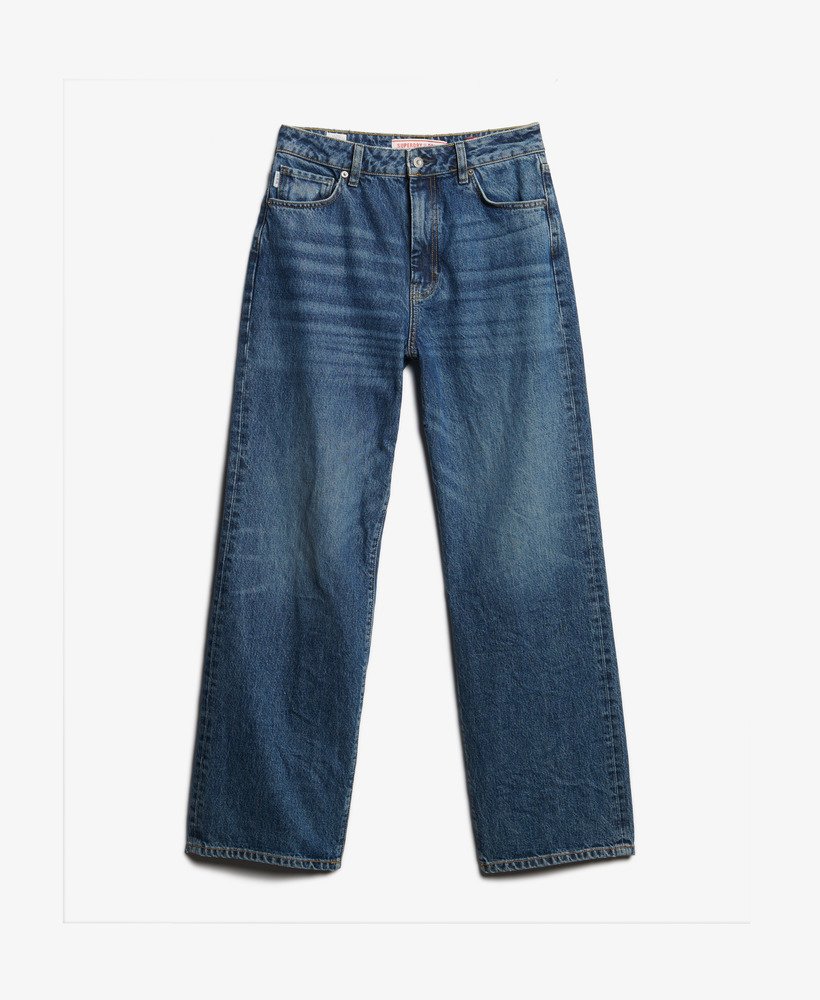 jeansy z szerokimi nogawkami z bawełny organicznej w kolorze fulton vintage blue
