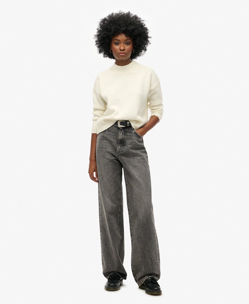 jeansy z szerokimi nogawkami z bawełny organicznej w kolorze lenox grey