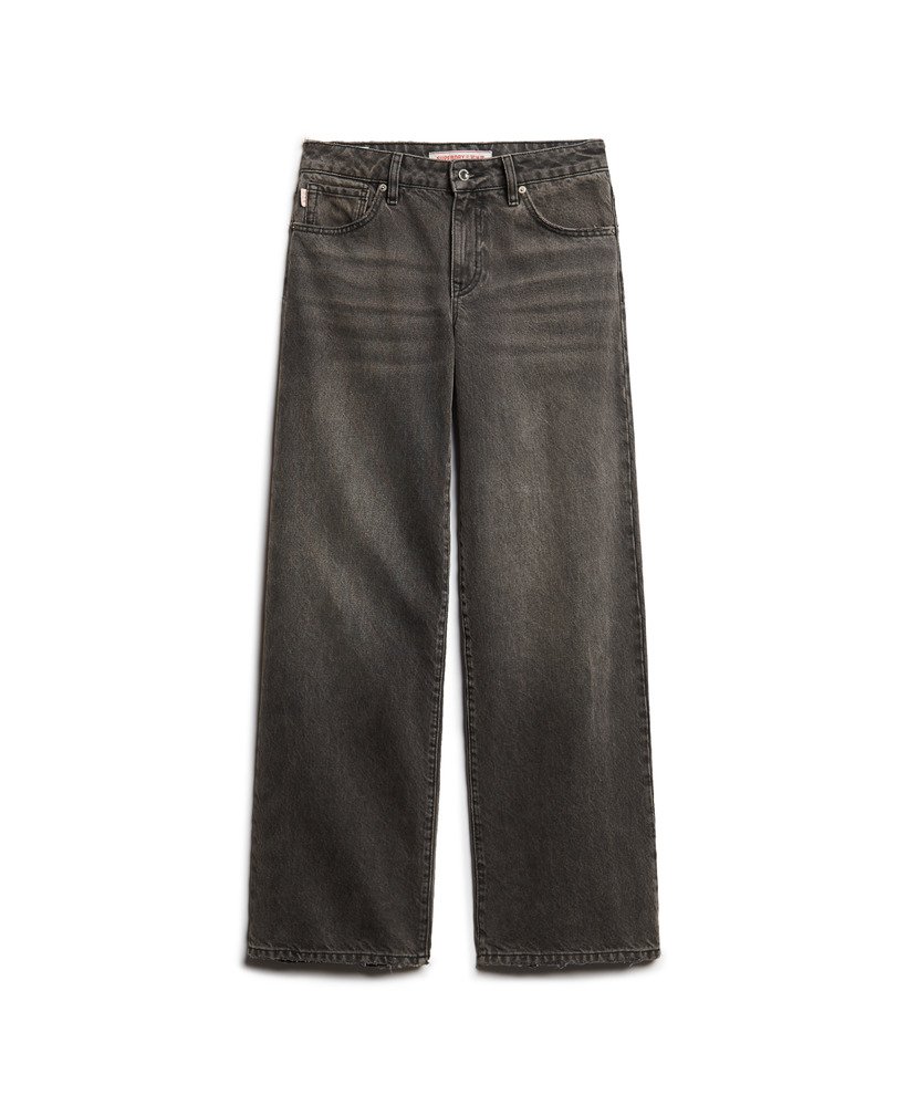 jeansy z szerokimi nogawkami z bawełny organicznej w kolorze lenox grey