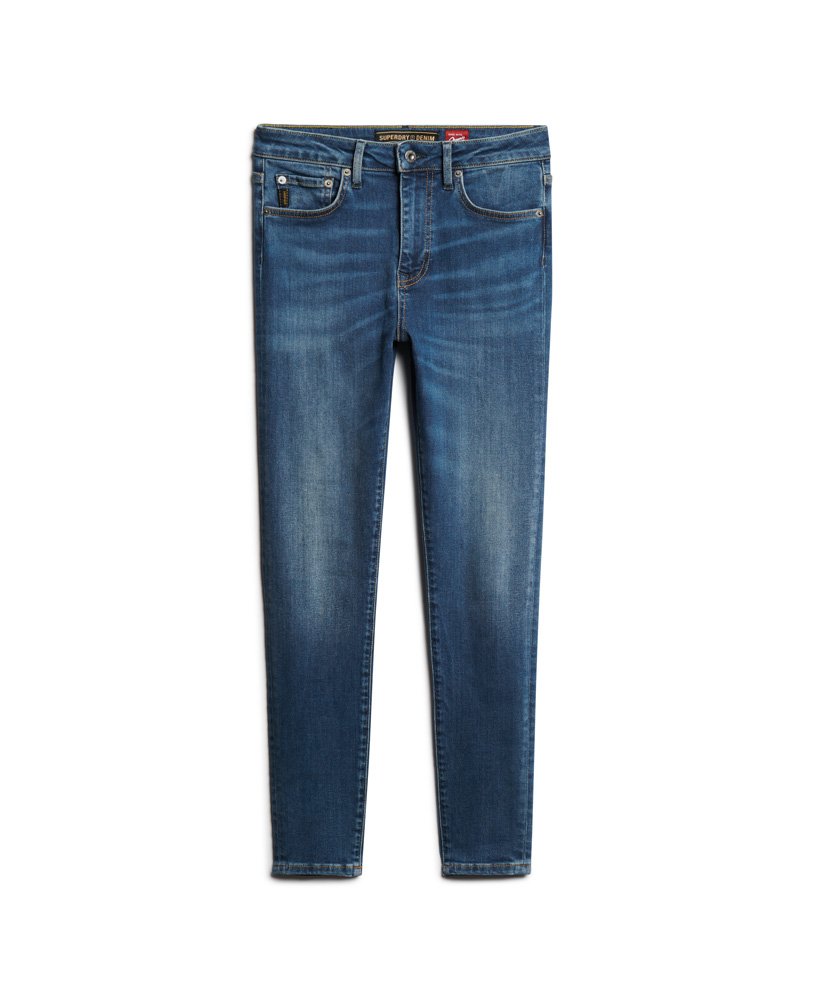 jeansy rurki z bawełny organicznej z wysokim stanem w kolorze fulton vintage blue