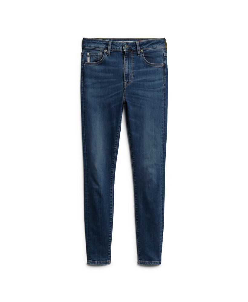 jeansy rurki z bawełny organicznej z wysokim stanem w kolorze salem mid blue