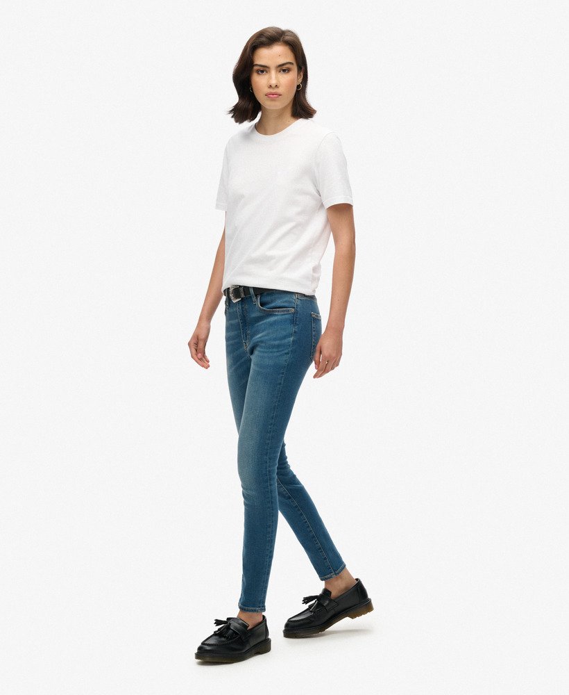 jeansy rurki vintage z bawełny organicznej ze średnim stanem w kolorze fulton vintage blue