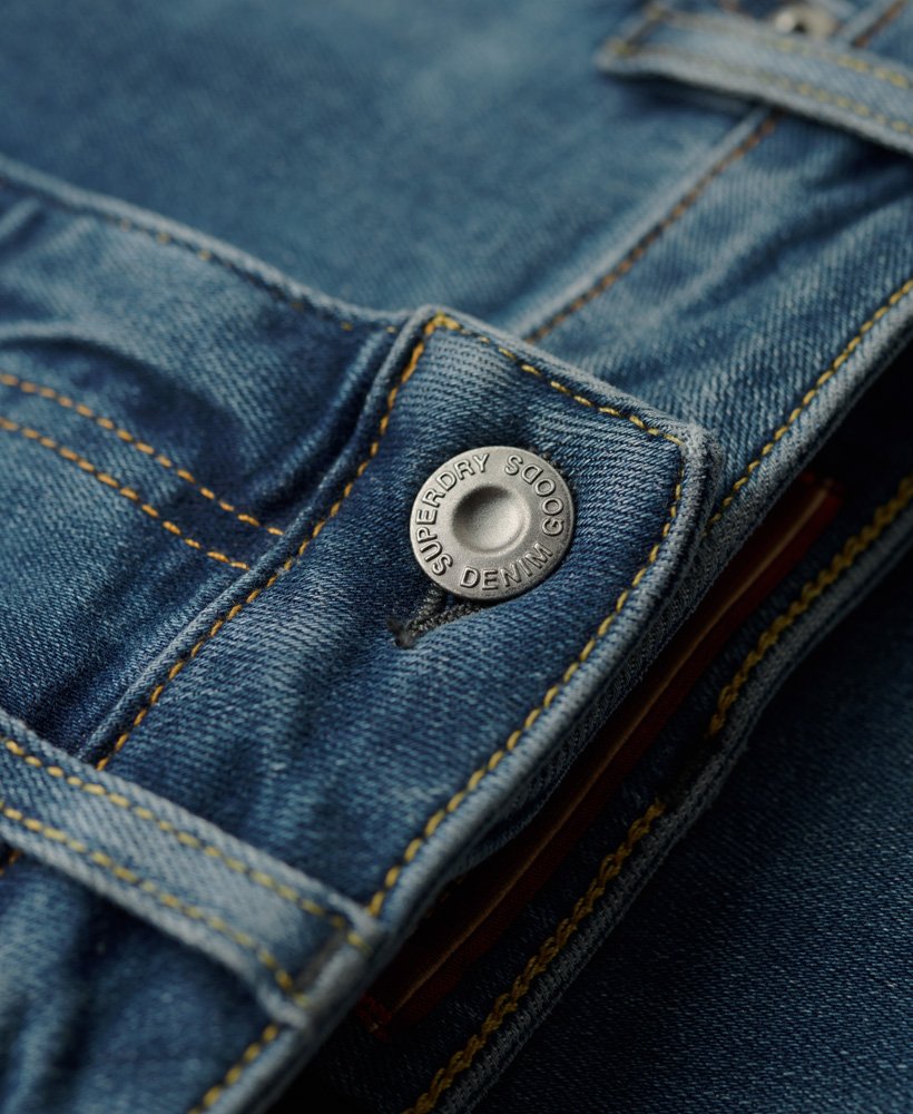 jeansy rurki vintage z bawełny organicznej ze średnim stanem w kolorze fulton vintage blue