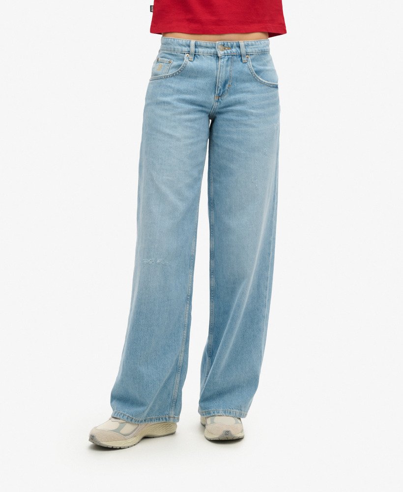 jeansy cult mid rise baggy w jasnoniebieskim kolorze vintage
