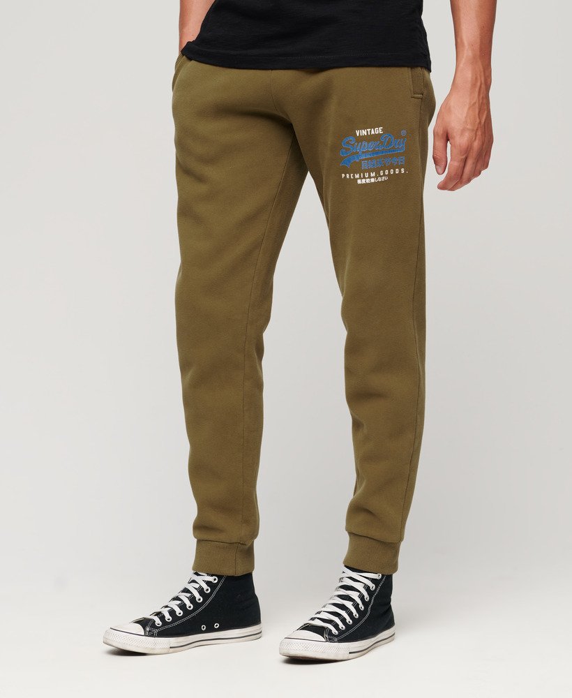klasyczne spodnie dresowe vintage z logo heritage w kolorze khaki