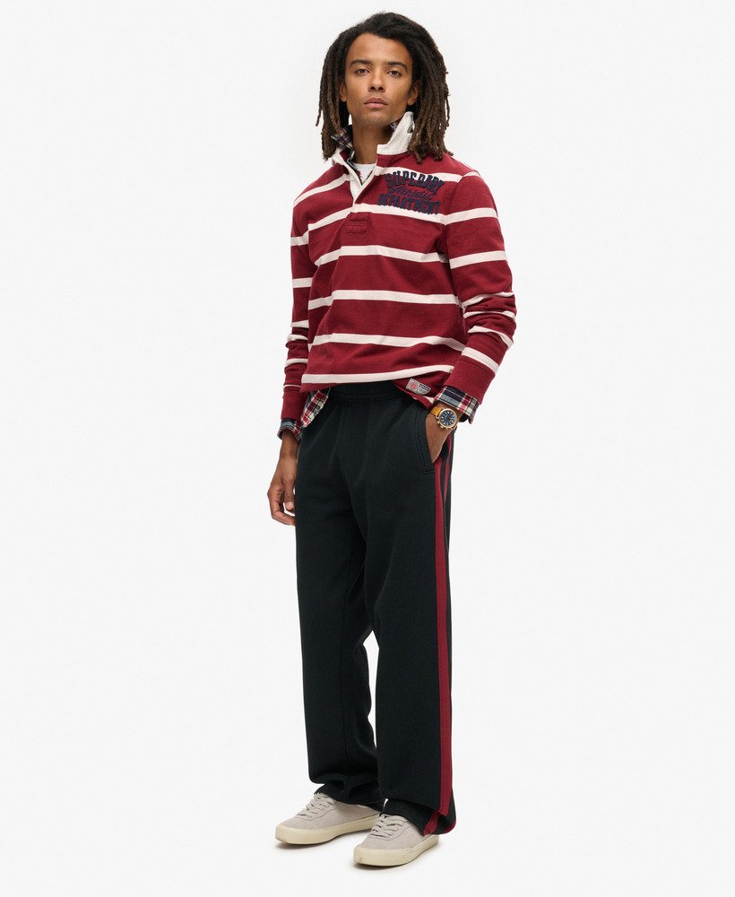 spodnie dresowe essential logo straight joggers w kolorze czarnymbogatym bordowym