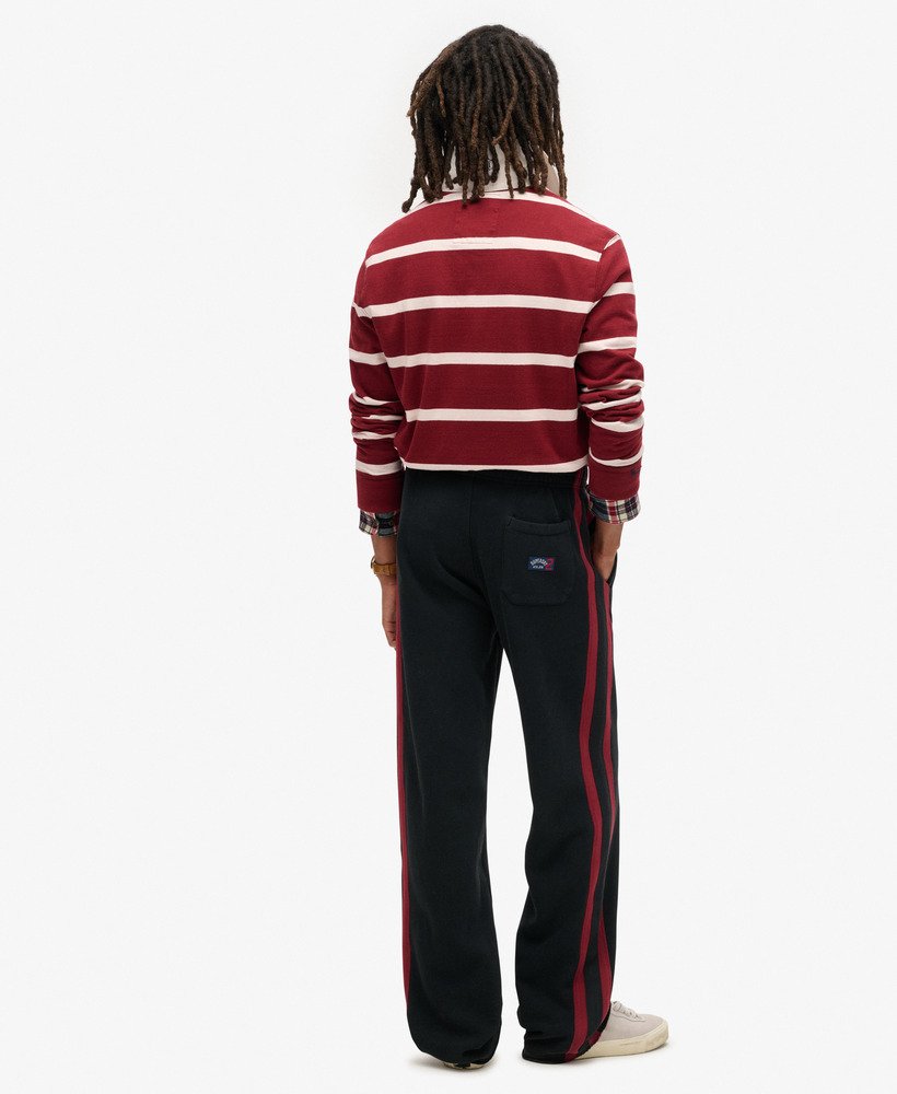 spodnie dresowe essential logo straight joggers w kolorze czarnymbogatym bordowym
