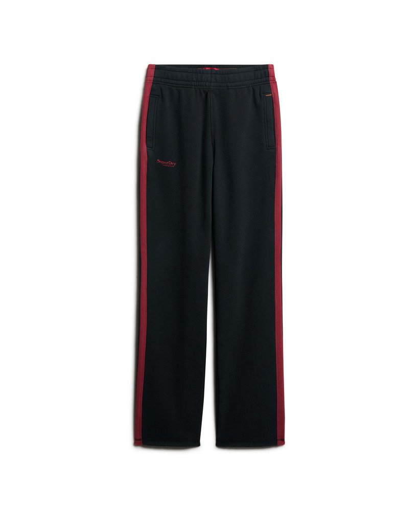 spodnie dresowe essential logo straight joggers w kolorze czarnymbogatym bordowym