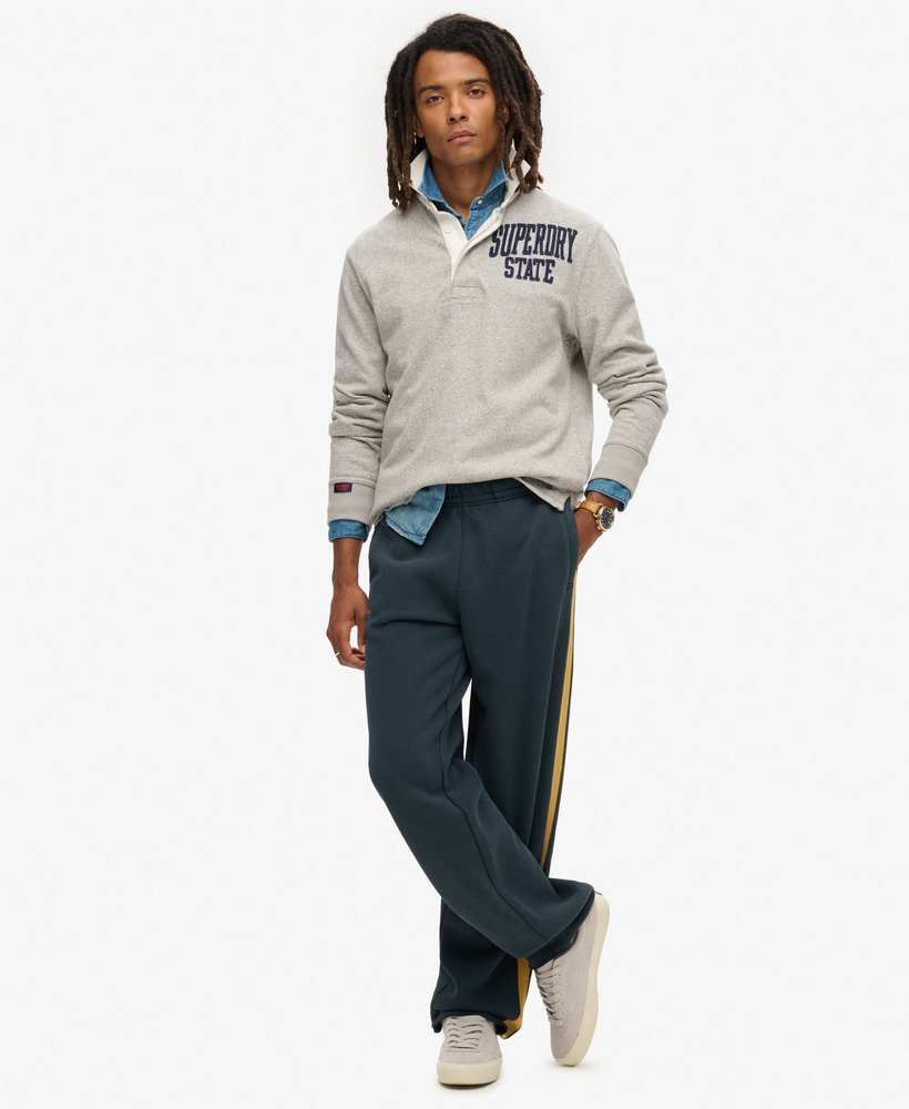 spodnie dresowe essential logo straight joggers w kolorze eclipse navywinter gold