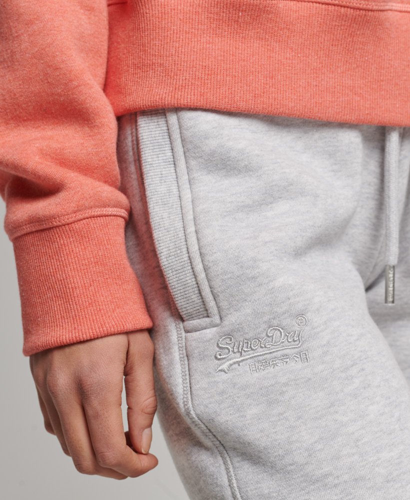 joggersy z bawełny organicznej w stylu vintage z haftowanym logo w kolorze glacier grey marl