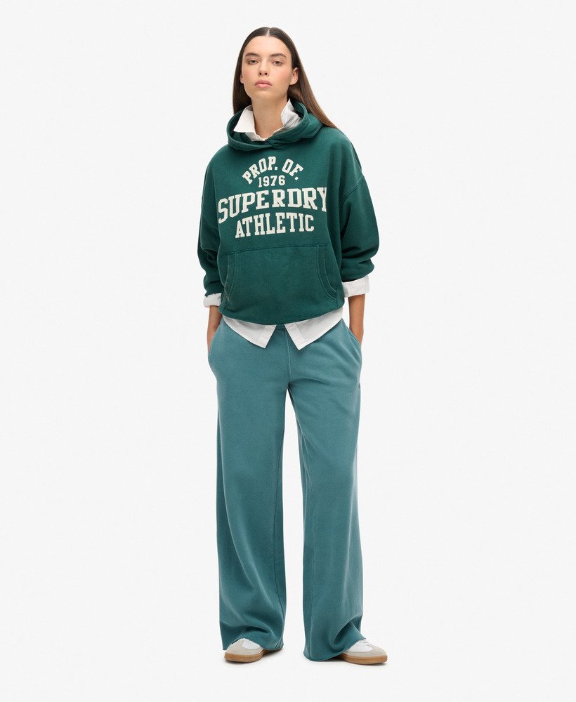 spodnie dresowe wash wide leg joggers w kolorze hydro dark turquoise