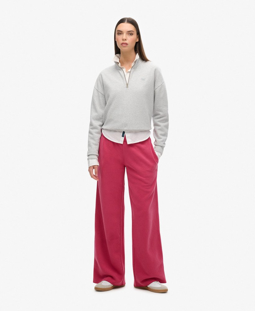spodnie dresowe wash wide leg joggers w kolorze buraczanego różu