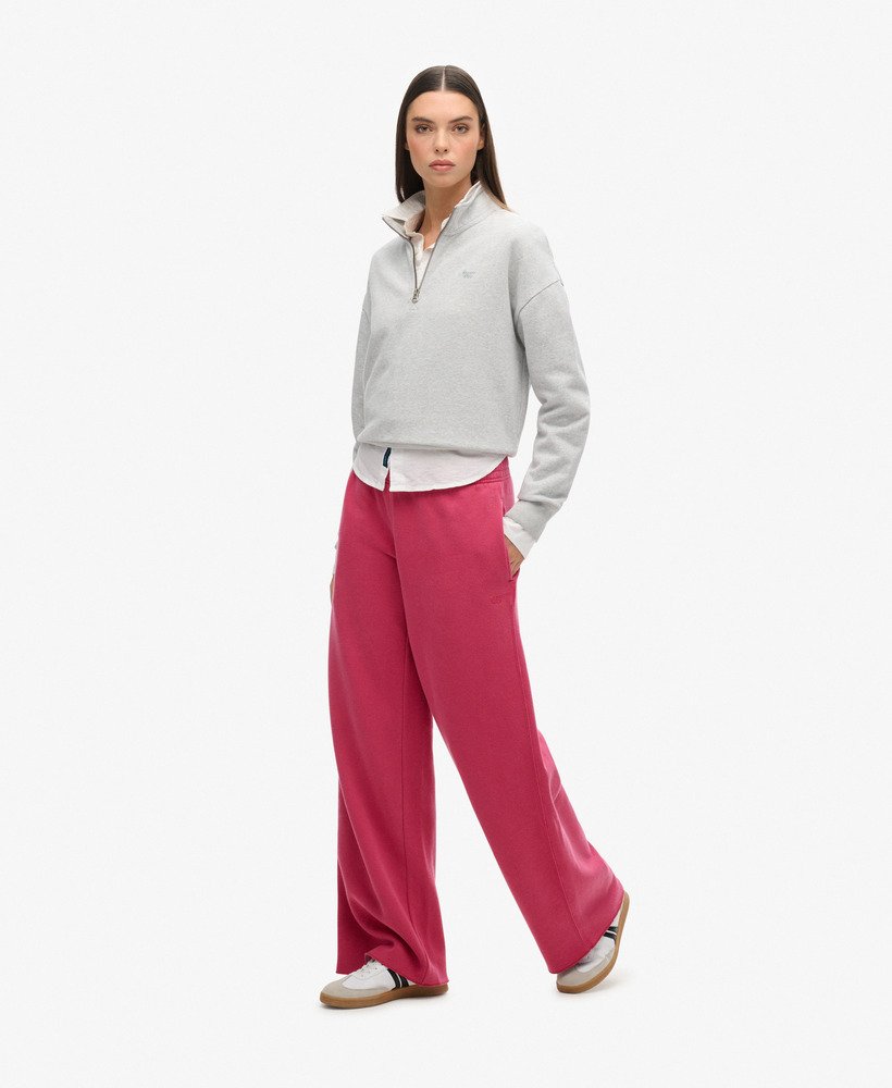 spodnie dresowe wash wide leg joggers w kolorze buraczanego różu