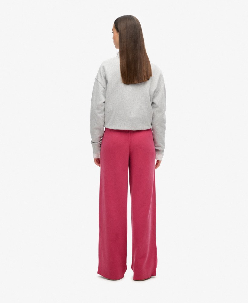 spodnie dresowe wash wide leg joggers w kolorze buraczanego różu