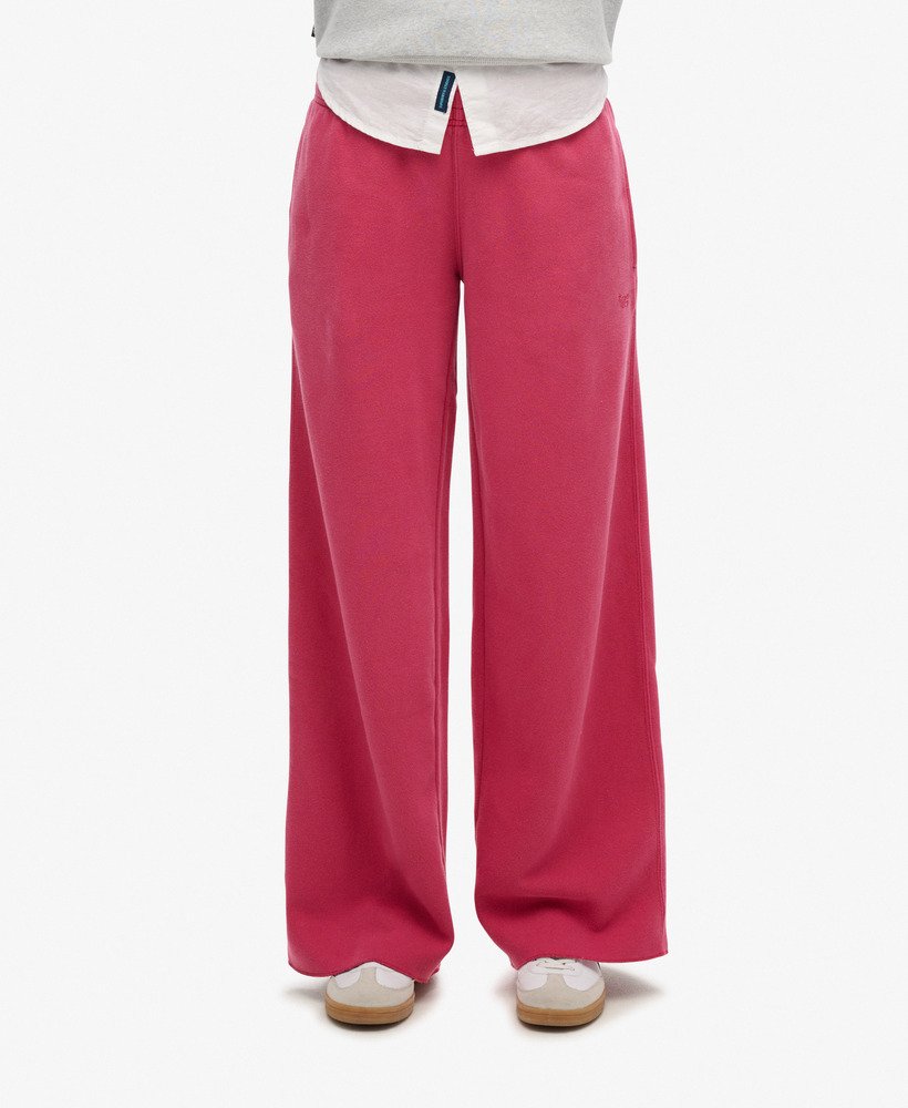 spodnie dresowe wash wide leg joggers w kolorze buraczanego różu