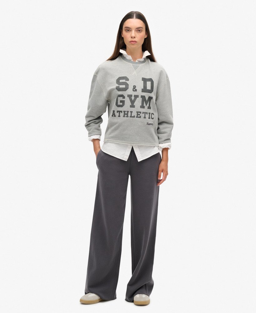 spodnie dresowe vintage wash straight w kolorze antracytowym