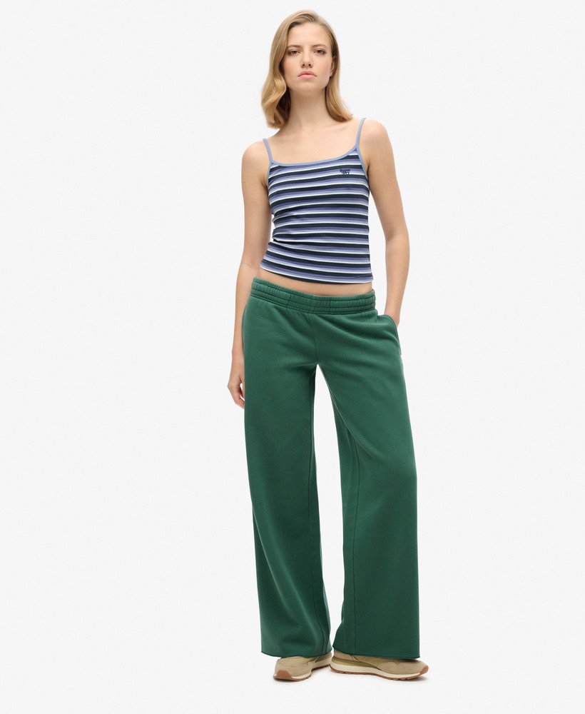 spodnie dresowe vintage wash straight w kolorze pine green