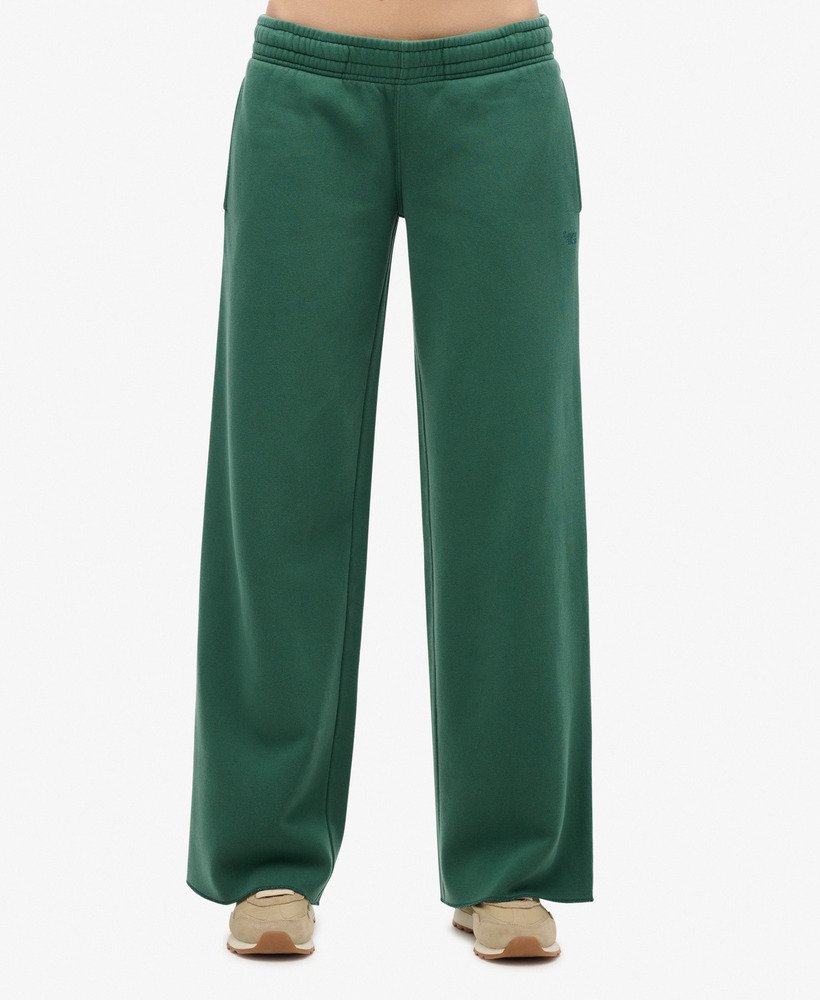 spodnie dresowe vintage wash straight w kolorze pine green