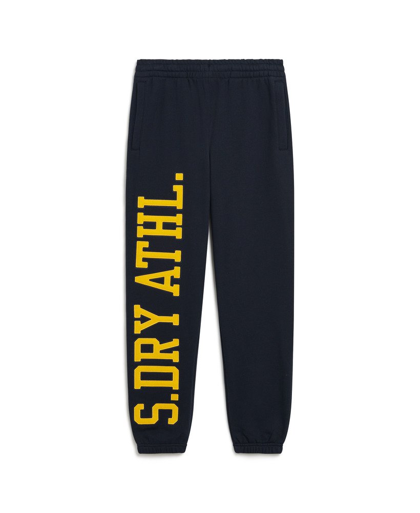 spodnie dresowe boyfriend jogger z logo uczelni w kolorze eclipse navy