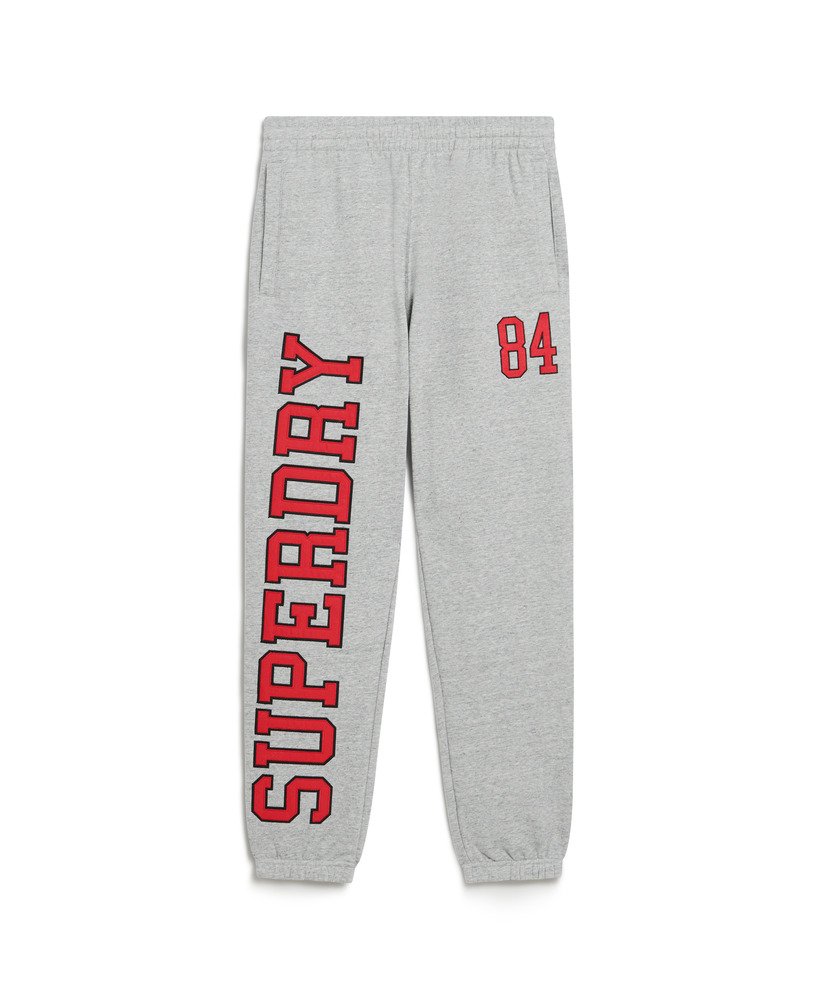 spodnie dresowe boyfriend z logo uczelni w kolorze athletic grey marl