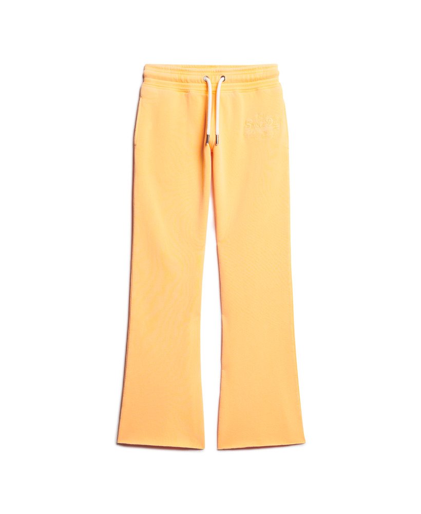 spodnie dresowe neon vintage z niskim stanem i rozszerzanymi nogawkami w kolorze pop orange