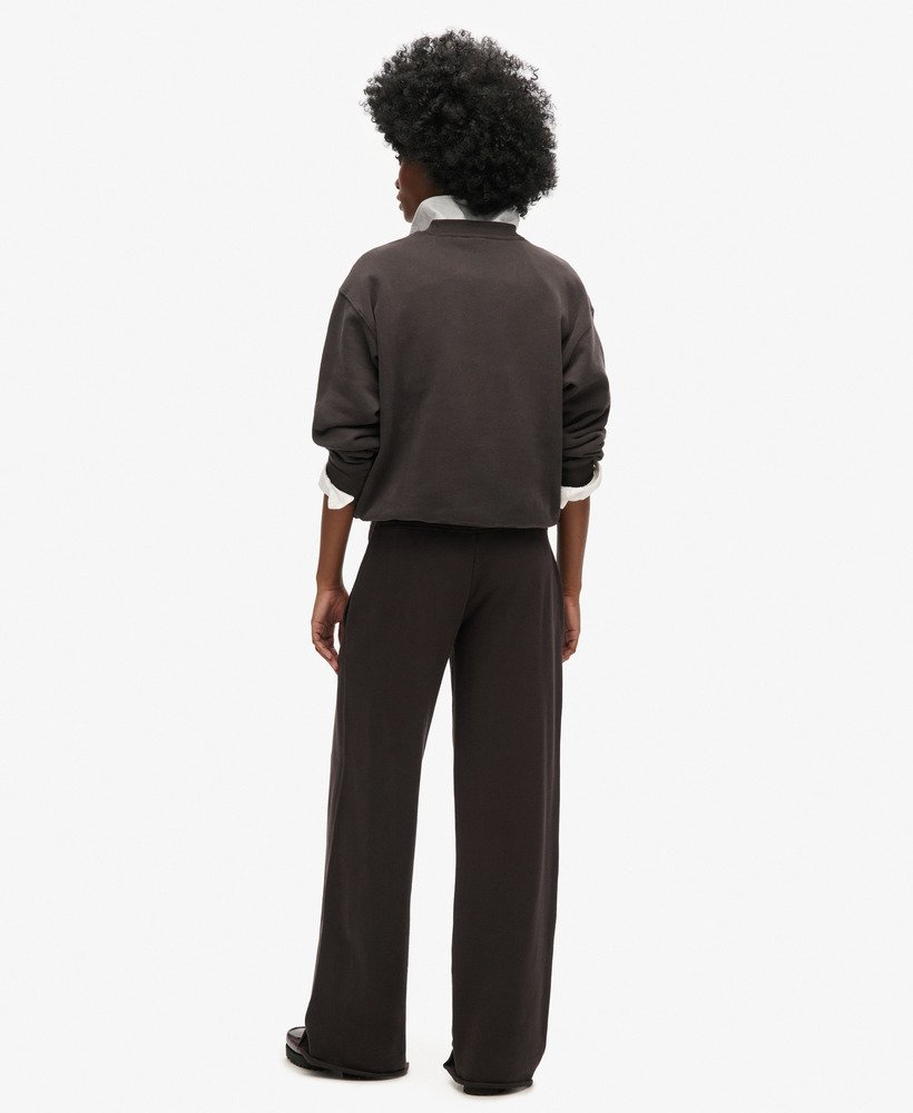 spodnie dresowe essential logo straight joggers w kolorze bison black