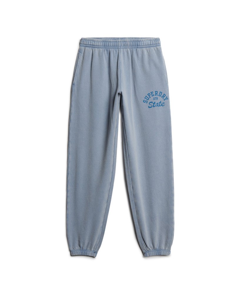 spodnie dresowe athletic essentials vintage washed graphic w kolorze tidal blue