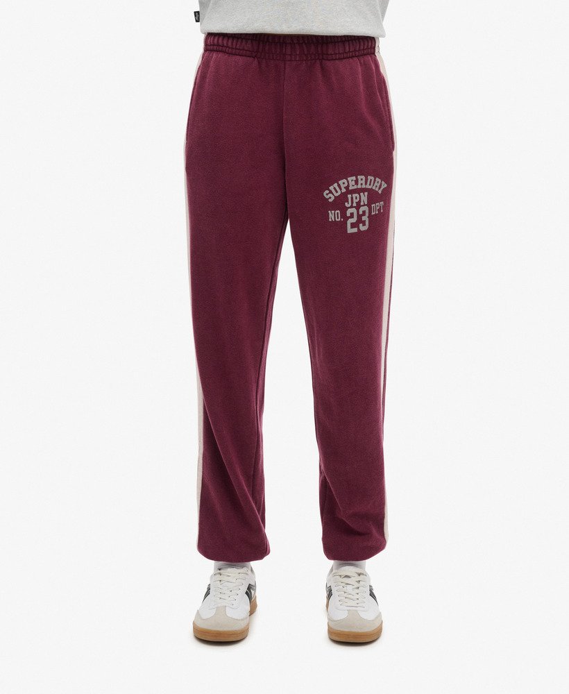 spodnie dresowe athletic essentials vintage side stripe w kolorze port red