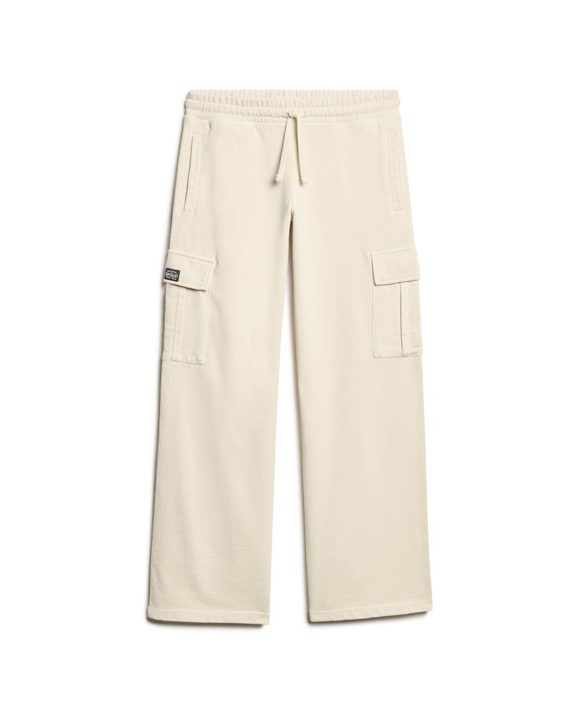 spodnie dresowe athletic essentials vintage wide cargo w kolorze ecru