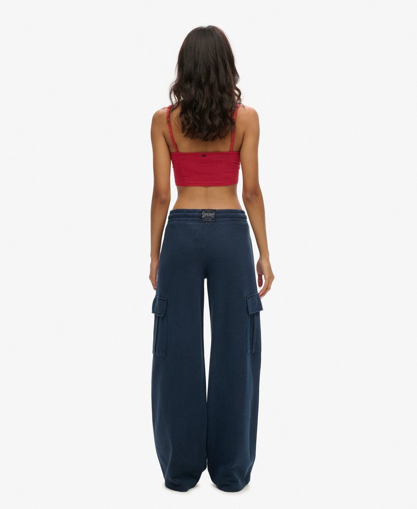 spodnie dresowe athletic essentials vintage wide cargo jogger w kolorze eclipse navy