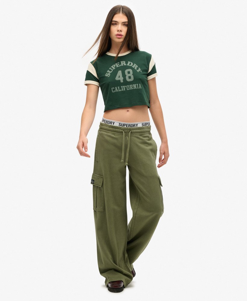 spodnie dresowe athletic essentials vintage wide cargo w kolorze oliwkowo-khaki