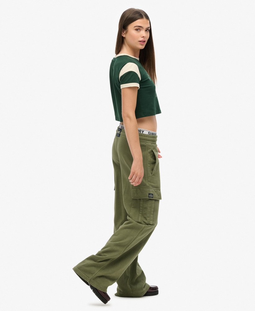 spodnie dresowe athletic essentials vintage wide cargo w kolorze oliwkowo-khaki
